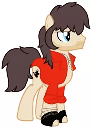 Size: 750x1034 | Tagged: safe, artist:piñita, derpibooru import, ponified, earth pony, pony, male, miguel caballero rojo, simple background, solo, stallion, tekken, white background
