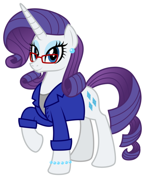 Size: 2425x2970 | Tagged: safe, artist:aleximusprime, derpibooru import, rarity, pony, unicorn, flurry heart's story, beads, bio in description, clothes, ear piercing, earring, fabulous, fashion, fashion designer, glasses, jacket, jewelry, older, older rarity, piercing, raised hoof, simple background, solo, transparent background