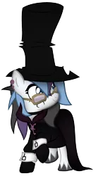 Size: 1201x2153 | Tagged: safe, artist:angelofthewisp, derpibooru import, oc, oc:sugar skull (angelofthewisp), pony, base used, clothes, costume, female, hat, impossibly large hat, mare, mortimer, nightmare night costume, simple background, solo, top hat, transparent background, twisted metal