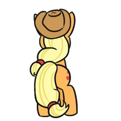 Size: 500x500 | Tagged: safe, alternate version, artist:jargon scott, derpibooru import, part of a set, applejack, earth pony, pony, 8 angles of pony collaboration, applejack's hat, behind, cowboy hat, female, hat, mare, simple background, solo, transparent background