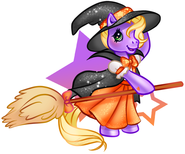 Size: 1140x948 | Tagged: safe, artist:conphettey, derpibooru import, abra-ca-dabra, pony, clothes, costume, cute, g3, halloween, holiday, i can't believe it's not hasbro studios, simple background, solo, transparent background, witch