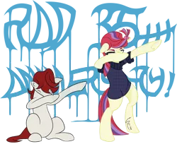 Size: 1841x1500 | Tagged: safe, artist:crystalightrocket, derpibooru import, moondancer, moondancer (g1), pony, unicorn, 35th anniversary, bow, clothes, dab, female, g1, g1 to g4, g4, generation leap, hair bow, mare, simple background, sweater, transparent background
