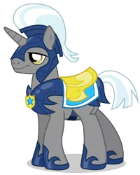 Size: 4000x5000 | Tagged: safe, alternate version, artist:90sigma, derpibooru import, pony, unicorn, it's about time, .ai available, absurd resolution, armor, helmet, male, night guard, simple background, solo, stallion, transparent background, vector