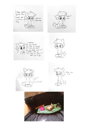 Size: 794x1123 | Tagged: safe, artist:tjpones, derpibooru import, oc, oc:tjpones, unofficial characters only, earth pony, hamster, pony, ..., :o, animal, boop (hamster), box, comic, dead, death, dialogue, feels, floppy ears, glasses, goodbye, hoof hold, in memoriam, irl, lidded eyes, lineart, looking down, loss, male, monochrome, open mouth, pet, photo, rest in peace, sad, simple background, sitting, sketch, smiling, solo, stallion, traditional art, white background, younger