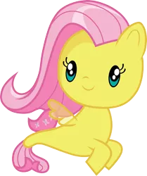 Size: 3000x3588 | Tagged: artist:cloudyglow, chibi, cute, cutie mark crew, derpibooru import, fluttershy, safe, seaponified, seapony fluttershy, seapony (g4), shyabetes, simple background, species swap, toy, transparent background, weapons-grade cute