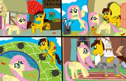 Size: 3648x2346 | Tagged: safe, artist:sb1991, derpibooru import, oc, oc:film reel, pegasus, pony, autumn, candy, clothes, comic, costume, decoration, fanfic art, fluttershy's cottage, fluttershy's cottage (interior), food, glue, halloween, holiday, knight, link in description, nightmare night, ponyville, story art