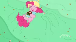 Size: 1920x1080 | Tagged: safe, derpibooru import, screencap, pinkie pie, earth pony, pony, best gift ever, candy, candy cane, clothes, cookie, discovery family logo, falling, female, food, happy, hat, i've seen enough hentai to know where this is going, mare, present, pudding, puddinghead's pudding, scarf, self sacrifice, smiling, tentacles