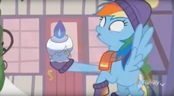 Size: 2560x1424 | Tagged: best gift ever, derpibooru import, edit, edited screencap, ghost candle, litwick, pokémon, rainbow dash, safe, screencap, this will end in death, this will end in tears, this will end in tears and/or death