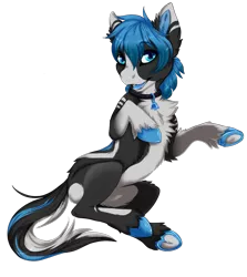 Size: 991x1109 | Tagged: safe, artist:requiem♥, derpibooru import, oc, oc:blue bell, pony, bell, bell collar, blue, cheek fluff, chest fluff, collar, commission, ear fluff, female, happy, hooves, male, markings, shading, short hair, simple background, smiling, solo, straight, transparent background