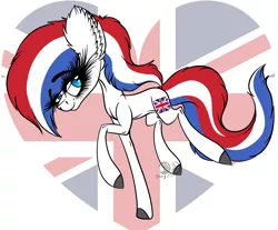 Size: 2922x2414 | Tagged: safe, artist:moonbeamzodiac, derpibooru import, oc, oc:britannia (uk ponycon), unofficial characters only, earth pony, pony, female, heart, mare, mascot, simple background, solo, uk ponycon, white background