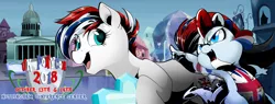 Size: 5000x1900 | Tagged: safe, artist:dormin-kanna, derpibooru import, oc, oc:britannia (uk ponycon), unofficial characters only, dragon, earth pony, pony, banner, convention, crystal empire, female, mare, mascot, nottingham, uk ponycon, united kingdom