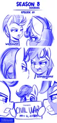 Size: 643x1380 | Tagged: safe, artist:jcosneverexisted, derpibooru import, lightning dust, rainbow dash, scootaloo, pegasus, pony, season 8 doodles, the washouts (episode), angry, captain america: civil war, clothes, dialogue, female, filly, looking at each other, mare, meme, mlp:fim doodles, patreon, poster, sketch, uniform, washouts uniform, wonderbolts uniform