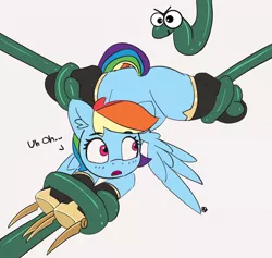 Size: 1280x1214 | Tagged: suggestive, artist:pabbley, derpibooru import, edit, editor:twitchyylive, rainbow dash, pegasus, pony, clothes, female, googly eyes, i've seen enough hentai to know where this is going, imminent sex, mare, socks, solo, tentacles