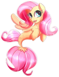 Size: 600x784 | Tagged: artist:paintcoloryt, cute, derpibooru import, female, fluttershy, open mouth, safe, seaponified, seapony fluttershy, seapony (g4), shyabetes, signature, simple background, solo, species swap, transparent background