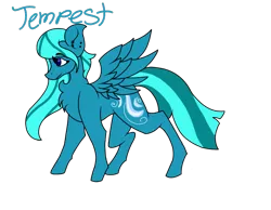 Size: 900x700 | Tagged: safe, artist:foxytthepiratefoxgir, derpibooru import, oc, oc:tempest (ice1517), unofficial characters only, pegasus, pony, chest fluff, ear piercing, earring, female, jewelry, mare, piercing, redesign, simple background, solo, transparent background