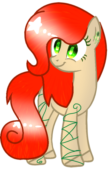 Size: 548x850 | Tagged: safe, artist:shiibases, artist:space--paws0w0, derpibooru import, oc, oc:poison ivy (ice1517), unofficial characters only, earth pony, pony, base used, batman, blank flank, commission, dc comics, ear piercing, earring, female, jewelry, mare, piercing, poison ivy, simple background, solo, tattoo, transparent background, vine