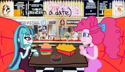 Size: 1172x682 | Tagged: safe, artist:ktd1993, derpibooru import, pinkie pie, sonata dusk, equestria girls, female, lesbian, pinata (ship), shipping