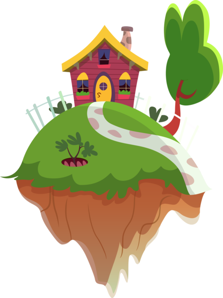 Size: 3367x4499 | Tagged: artist:pageturner1988, building, chaos, derpibooru import, discord's house, fence, floating island, house, make new friends but keep discord, no pony, resource, safe, simple background, .svg available, the discord zone, transparent background, tree, vector