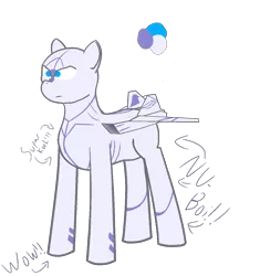 Size: 1264x1344 | Tagged: safe, artist:not-immortal, derpibooru import, oc, unofficial characters only, original species, plane pony, pony, arrow, blaze (coat marking), boi, caption, captions, f-22 raptor, frown, lidded eyes, male, meme, misspelling, plane, reference, serious, serious face, simple background, solo, stallion, text, transparent background, wow