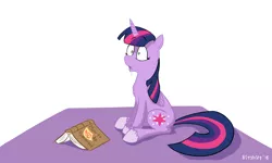 Size: 1166x701 | Tagged: safe, artist:bitshift, derpibooru import, twilight sparkle, twilight sparkle (alicorn), alicorn, pony, book, female, hypnosis, mare, self hypnosis