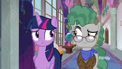 Size: 1920x1080 | Tagged: safe, deleted from derpibooru, derpibooru import, screencap, professor fossil, twilight sparkle, twilight sparkle (alicorn), alicorn, pony, a rockhoof and a hard place