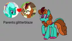 Size: 1920x1080 | Tagged: safe, artist:徐詩珮, derpibooru import, autumn blaze, glitter drops, oc, oc:miber blaze, hybrid, pony, sounds of silence, female, glitterblaze, interspecies offspring, lesbian, magical lesbian spawn, next generation, offspring, parent:autumn blaze, parent:glitter drops, parents:glitterblaze, shipping