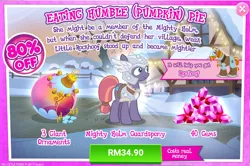 Size: 1036x688 | Tagged: safe, derpibooru import, official, rockhoof, sun cross, pony, advertisement, christmas, costs real money, female, gameloft, gem, hearth's warming eve, holiday, mare, sale
