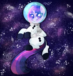 Size: 1280x1341 | Tagged: safe, artist:ponycide, derpibooru import, twilight sparkle, twilight sparkle (alicorn), alicorn, pony, astronaut, female, mare, smiling, solo, space, spacesuit