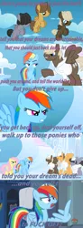 Size: 1163x3167 | Tagged: safe, artist:alphamonouryuuken, derpibooru import, edit, edited screencap, screencap, dumbbell, fluttershy, hoops, quarterback, rainbow dash, pony, parental glideance, sonic rainboom (episode), the lost treasure of griffonstone, angry, annoyed, billy, blank flank, bully, bullying, cid highwind, colt, comic, cute, discovery family logo, female, final fantasy, final fantasy vii, final fantasy vii: machinabridged, flashback, male, middle feather, middle finger, motivational speech, screencap comic, simple background, speech, talking, team four star, vulgar, wing hands, wings, younger