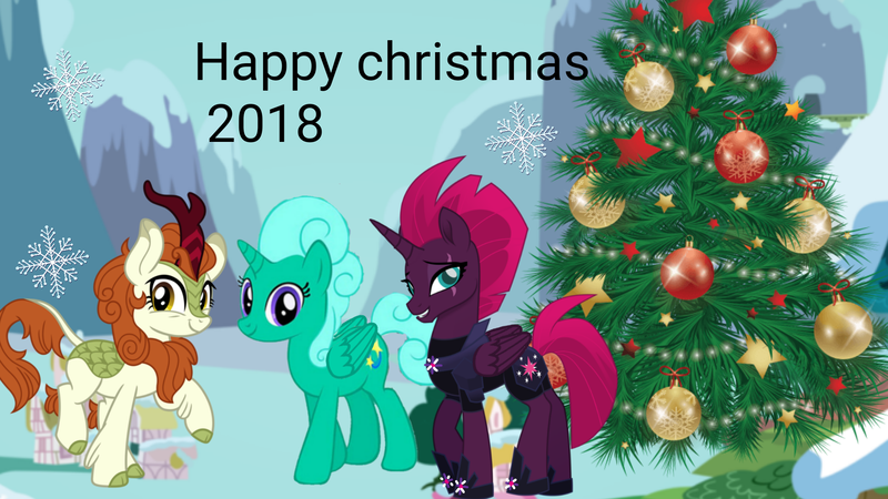 Size: 1920x1080 | Tagged: safe, artist:徐詩珮, derpibooru import, autumn blaze, fizzlepop berrytwist, glitter drops, tempest shadow, alicorn, kirin, pony, sounds of silence, alicornified, christmas, crack shipping, female, glitterblaze, glittercorn, glittershadow, glittershadowblaze, holiday, lesbian, polyamory, polygamy, race swap, shipping, tempestblaze, tempesticorn