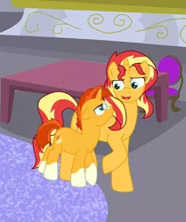 Size: 1280x1529 | Tagged: safe, artist:vildtiger, derpibooru import, sunburst, sunset shimmer, ponified, pony, unicorn, equestria girls, equestria girls (movie), brother and sister, colt, duo, equestria girls ponified, female, foal, glasses, male, mare, sibling, siblings, socks (coat marking), sunny siblings