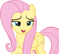 Size: 5177x4748 | Tagged: safe, artist:andoanimalia, derpibooru import, fluttershy, pegasus, pony, fake it 'til you make it, absurd resolution, female, open mouth, raised hoof, simple background, solo, transparent background, vector