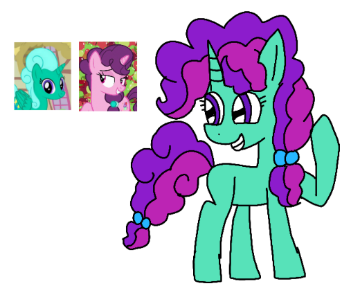 Size: 520x413 | Tagged: safe, artist:徐詩珮, derpibooru import, glitter drops, sugar belle, alicorn, pony, unicorn, my little pony: the movie, female, glitterbelle (ship), glittercorn, lesbian, magical lesbian spawn, next generation, offspring, parent:glitter drops, parent:sugar belle, parents:glitterbelle, shipping