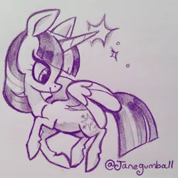 Size: 2448x2448 | Tagged: safe, artist:janegumball, derpibooru import, twilight sparkle, twilight sparkle (alicorn), alicorn, pony, female, magic, mare, sketch, solo, traditional art