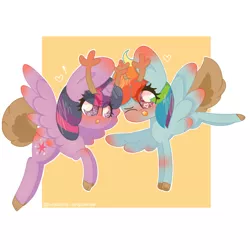 Size: 768x768 | Tagged: safe, artist:twilydashie, derpibooru import, rainbow dash, twilight sparkle, twilight sparkle (alicorn), alicorn, pony, female, lesbian, shipping, twidash