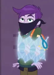 Size: 512x705 | Tagged: safe, derpibooru import, screencap, jewelry thief (character), equestria girls, equestria girls series, super squad goals, background human, bandana, clothes, cropped, male, thief