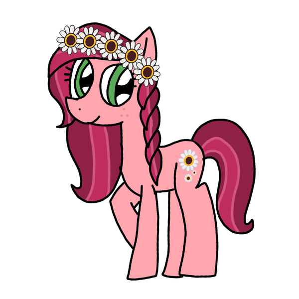 Size: 1080x1080 | Tagged: safe, artist:徐詩珮, derpibooru import, gloriosa daisy, ponified, pony, cute, daisybetes, equestria girls ponified, floral head wreath, flower, solo
