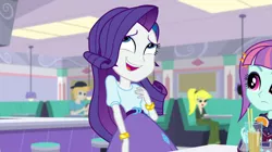 Size: 1912x1072 | Tagged: safe, derpibooru import, screencap, gold rush (character), rarity, sunny flare, dance magic, equestria girls, spoiler:eqg specials, background human, female, male