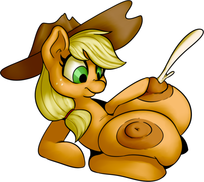 Size: 1011x905 | Tagged: questionable, artist:inisu, derpibooru import, applejack, earth pony, pony, semi-anthro, applejack's hat, big crotchboobs, breast milk, cowboy hat, crotchboobs, female, hat, huge crotchboobs, impossibly large crotchboobs, lactation, mare, milk, milk squirt, nipples, nudity, side, simple background, solo, solo female, transparent background