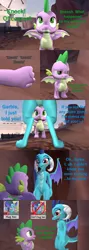 Size: 1920x5400 | Tagged: 3d, artist:papadragon69, blushing, cave, choice, comic, comic:spike's cyosa, cyoa, derpibooru import, dragon, emberspike, female, framed by legs, knocking, male, princess ember, safe, shipping, source filmmaker, spike, straight, tchydro, team fortress 2, winged spike