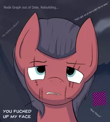 Size: 1800x2000 | Tagged: safe, artist:triplesevens, derpibooru import, oc, ponified, unofficial characters only, pony, eye scar, hunt down the freeman, loss, loss (meme), meme, missing texture, mitchell shephard, scar, text