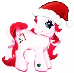 Size: 250x246 | Tagged: safe, derpibooru import, candy cane (g3), pony, christmas, g3, hat, holiday, santa hat, solo
