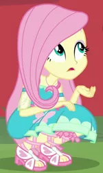 Size: 574x957 | Tagged: safe, derpibooru import, screencap, fluttershy, equestria girls, equestria girls series, fluttershy's butterflies, clothes, cropped, shoes, solo