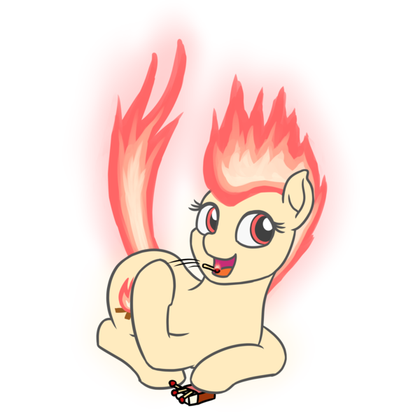 Size: 2900x2900 | Tagged: safe, artist:mkogwheel, derpibooru import, oc, oc:yule log, ponyta, matches, pokémon, simple background, transparent background