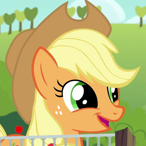 Size: 720x720 | Tagged: safe, derpibooru import, screencap, applejack, earth pony, pony, applejack's "day" off, cropped, cute, female, jackabetes, mare, smiling, solo