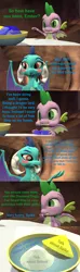 Size: 1920x6480 | Tagged: 3d, artist:papadragon69, blushing, bowl, cave, choice, comic, comic:spike's cyosa, cyoa, derpibooru import, dragon, emberspike, female, gem, male, princess ember, safe, shipping, source filmmaker, spike, straight, table, winged spike