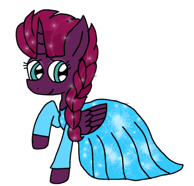 Size: 1126x1080 | Tagged: alicorn, alicornified, alternate hairstyle, alternate version, artist:徐詩珮, background removed, braid, clothes, derpibooru import, dress, elsa, ethereal mane, fizzlepop berrytwist, frozen (movie), my little pony: the movie, race swap, raised hoof, safe, simple background, starry mane, tempest shadow, tomboy taming, transparent background