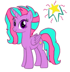 Size: 1055x1080 | Tagged: alicorn, alicorn oc, artist:徐詩珮, cutie mark, derpibooru import, horn, magical lesbian spawn, next generation, oc, oc:star maek, offspring, parent:glitter drops, parents:glittershadow, parent:tempest shadow, safe, simple background, transparent background, wings