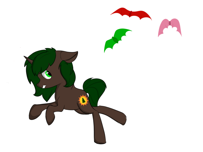 Size: 4600x3450 | Tagged: safe, artist:dumbwoofer, derpibooru import, oc, oc:pine shine, bat, pony, unicorn, bats!, animal, female, image, png, running, running away, scared, solo