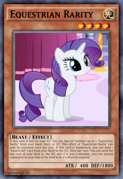 Size: 813x1185 | Tagged: safe, artist:lightningciel, derpibooru import, rarity, pony, unicorn, card, female, mare, yu-gi-oh!, yugioh card